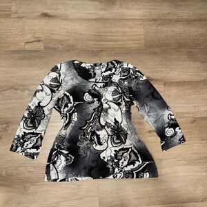 Chico's Monochrome Patterned Top